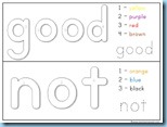 Color By Number Sight Words good not