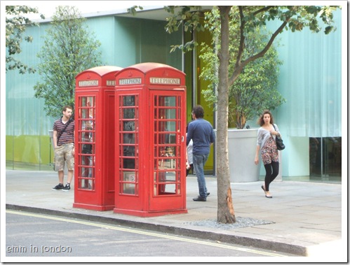 Red telephone boxes London
