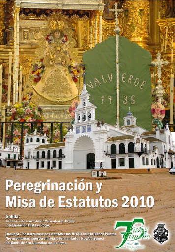 Cartel de la Peregrinaci&oacute;n Oficial al Rocio y Misa de estatutos 2010