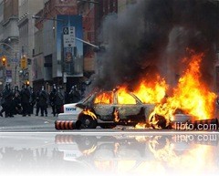 TO police car burning