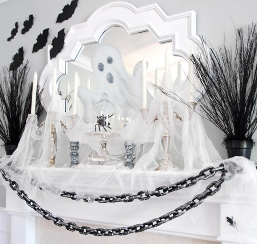 [halloween decorating black white mantel ghosts[4].png]