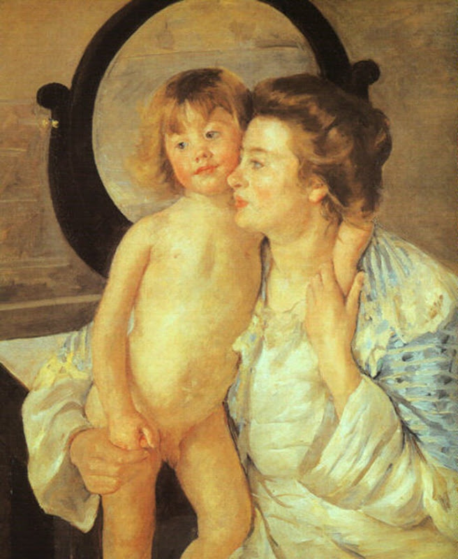 Mary Cassatt Woman and child looking in the mirror