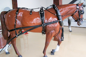 Single English Collar Black Leather Presentation Horse Harness