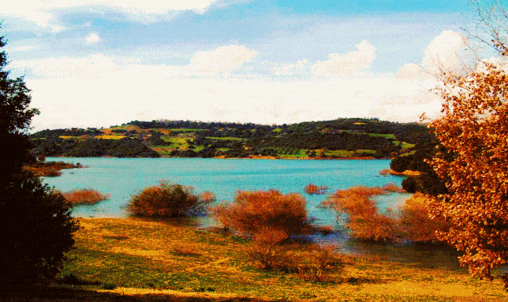 Τεχνητή-Λίμνη-Πηνειού. Η τεχνητή λίμνη του Πηνειού στην Ηλεία βρίσκεται πάνω από την Αρχαία και Νέα Ήλιδα, κοντά στο χωριό Κέντρο. Η θεμελίωση του έργου άρχισε το 1961 και περατώθηκε το 1968. Το ύψος του φράγματος είναι 50μέτρα, το μήκος του 2175μ.και καλύπτει 21χιλ. στρέμματα. Είναι ένα από τα πιο σημαντικά εγγειοβελτιωτικά έργα του Νομού. Το νερό χρησιμοποιείται για την άρδευση των πεδινών εκτάσεων τους μήνες Απρίλιο έως Οκτώβριο κατά μήκος του άξονα Λάππα – Αμαλιάδας – Καρδαμά.