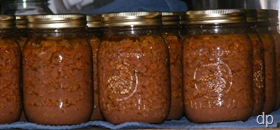 Jars of canned ground beef