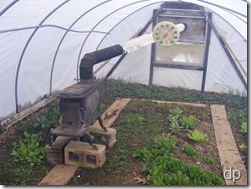 stove in greenhouse