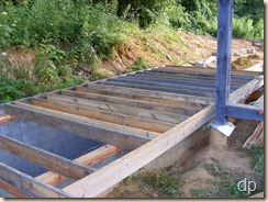 floor framing with opening for stairs to cellar