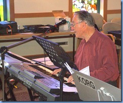 Roy Steen playing his Roland keyboard