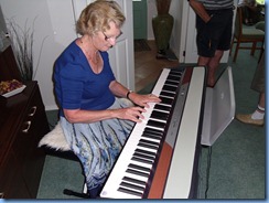 Eileen France playing the Korg SP250