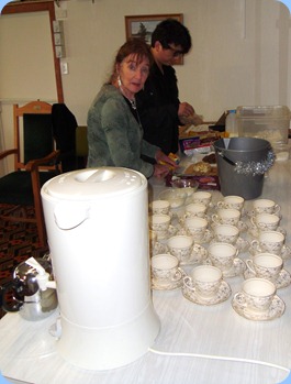 Delyse busy getting the refreshments organized.