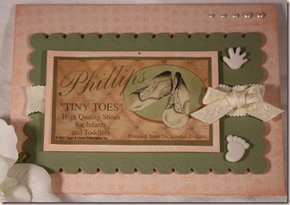 vintage baby shoe card