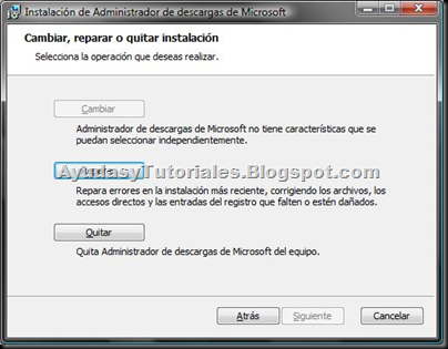Microsoft Download Manager - Desinstalar - AyudasyTutoriales