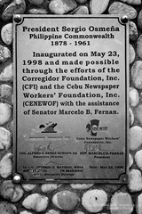 The Inscription Under President Sergio Osmena in Corregidor