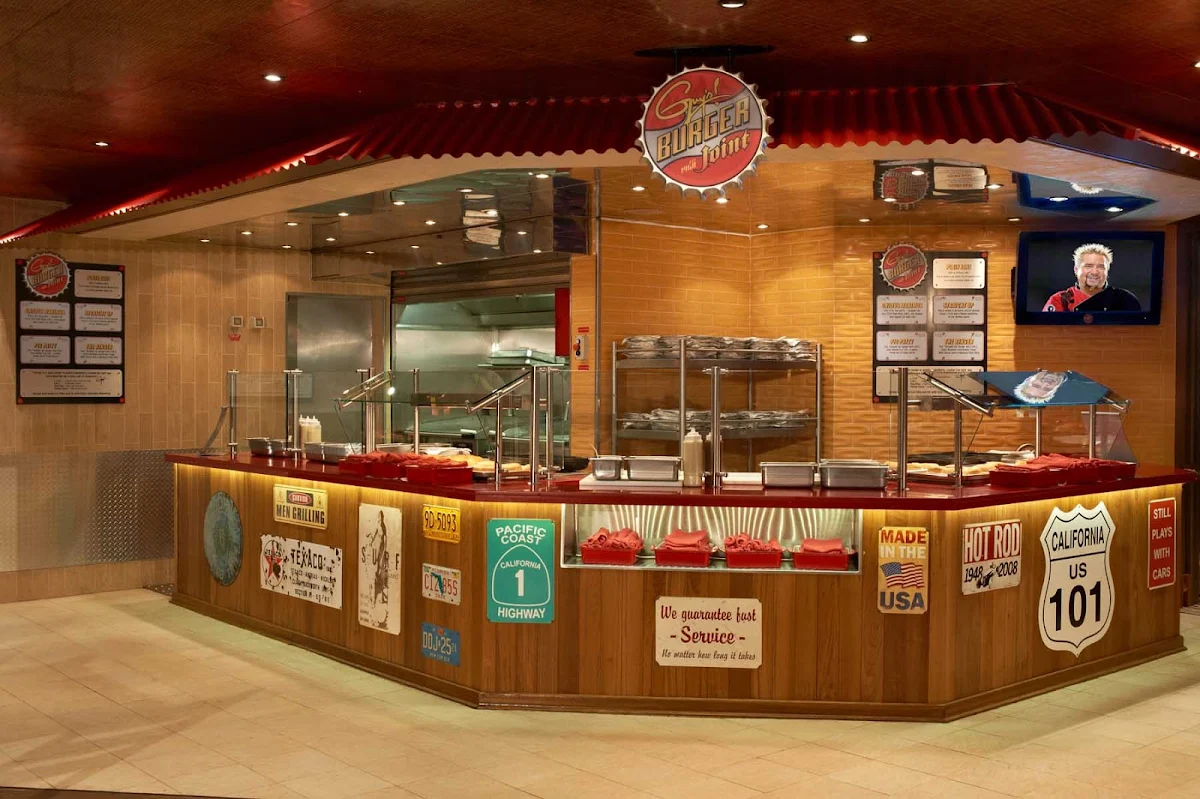 Carnival-Liberty-Guys-Burger-Joint - Kids and adults will love the off-the-grill hamburgers and hand-cut fries at Guy's Burger Joint, next to Carnival Liberty's pool.
