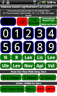 Android application Diabetic Insulin LogAlert Paid screenshot