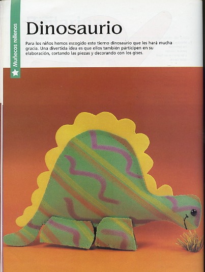 Manualidades: Dinosaurio en Goma Eva - Colorear dibujos infantiles