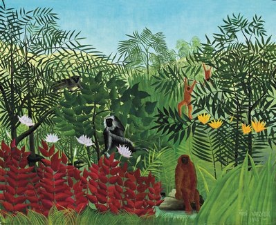 Henri Rousseau, Forêt tropicale avec singes, 1910, Huile sur toile