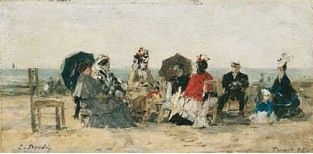 Eugène Boudin, La Conversation sur la plage de Trouville, 1876