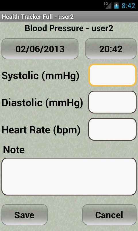Health Tracker Full Screen 2