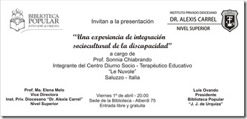 Invitación Pres Prof Sonnia Chiabrando (Alexis)