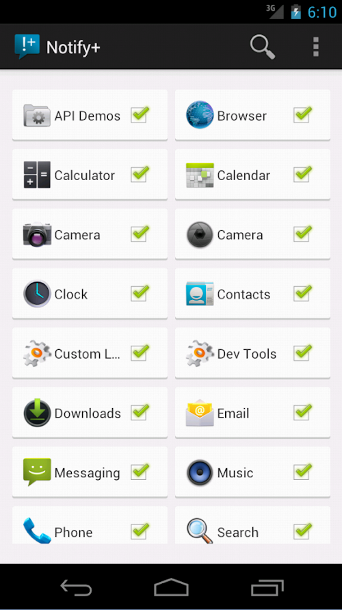 Android application Notify+ screenshort