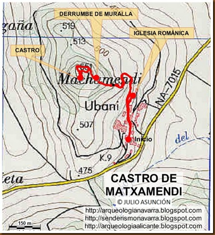 Mapa castro Matxamendi