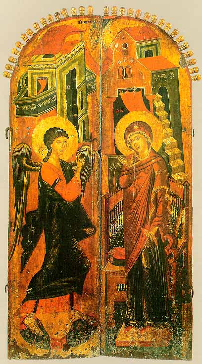 Annunciation on Royal Doors Gabriel