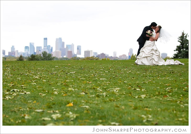 Minneapolis Skyline Wedding Photo