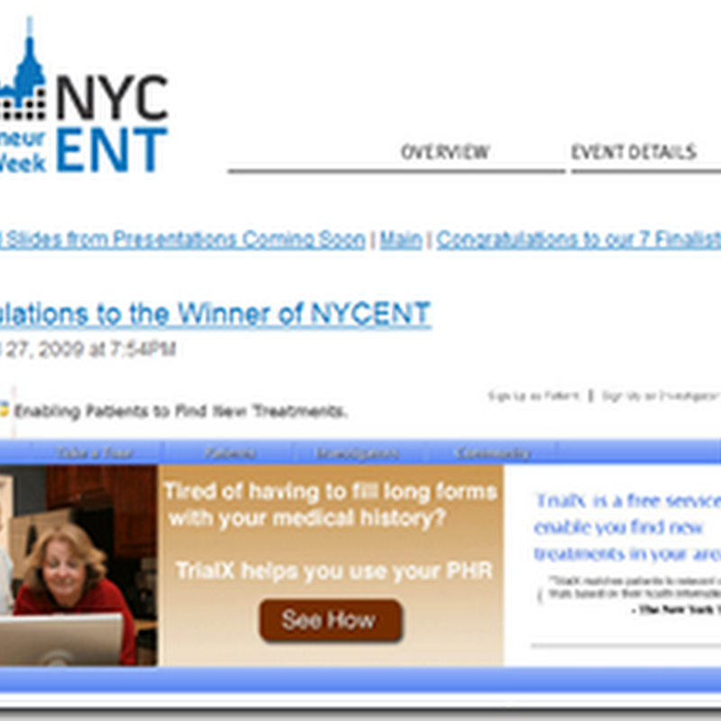 Tweeting for Trials – TrialX Wins New York Entrepreneur Week Venture Competition Award