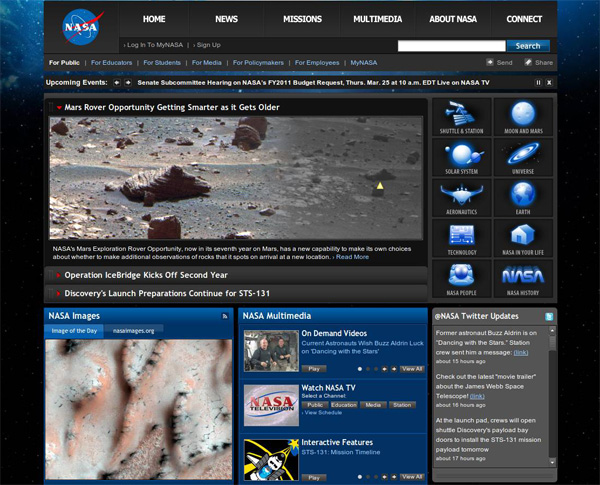 сайт NASA