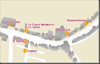 Restaurant Map of Itaewan