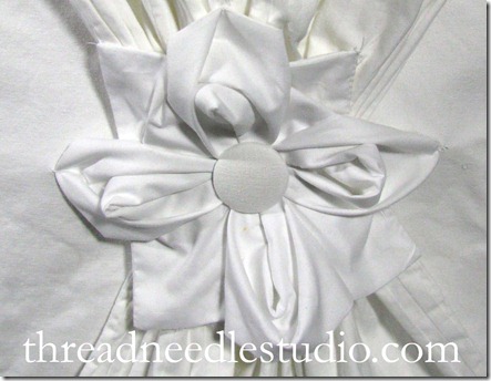white drape slipcover  detail