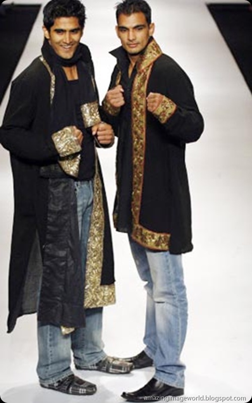 Boxers Vijender Kumar and Jai walk the ramp