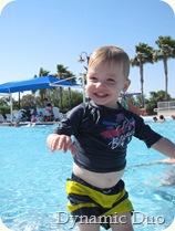 gus so happy in teh pool