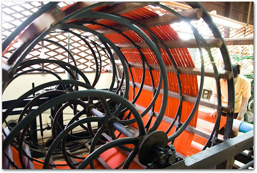 Spun silk threads