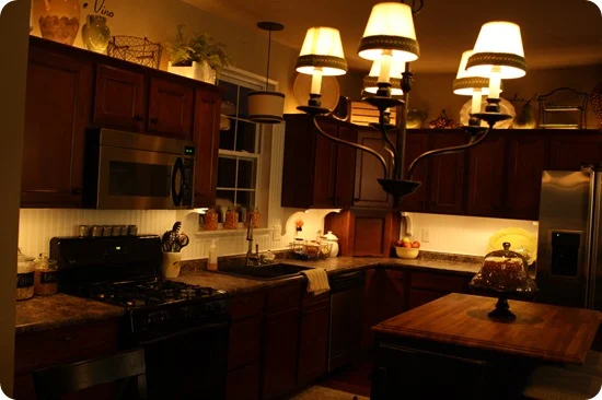mood lighting in kitchen