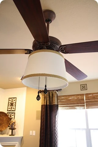 How to replace glass shades with lamp shade ceiling fan
