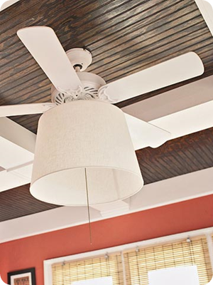 Add A Drum Shade To Ceiling Fan In, How To Remove Lampshade From Ceiling