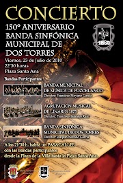 REACTUALIZADO: Nuestra banda participará en el "Concierto 150 Aniversario de la Banda Sinfónica Municipal de Dos Torres". Bandas participantes y obras a interpretar