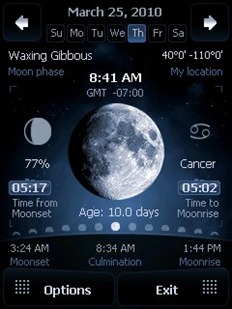 Free Moon Tracking Software - Deluxe Moon