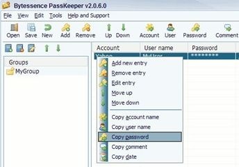 Free Password Manager Bytessence PassKeeper