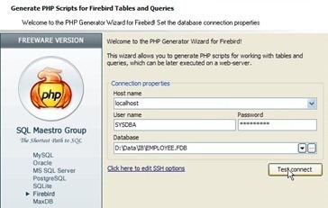 Free Firebird PHP Auto Database Generator
