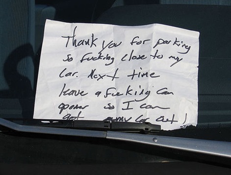 leave a note on car