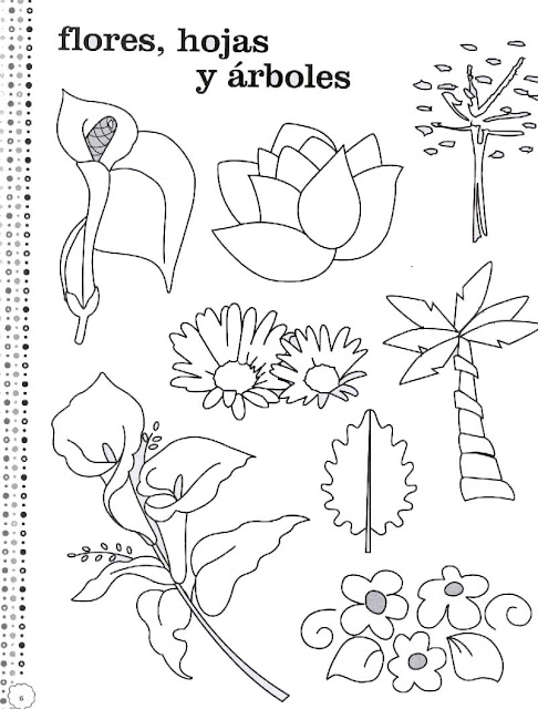 Dibujos De Flores Hojas Y Arboles Para Colorear