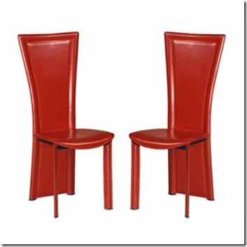 chaise Joana cuir rouge