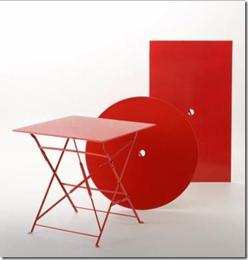 table pliante rouge