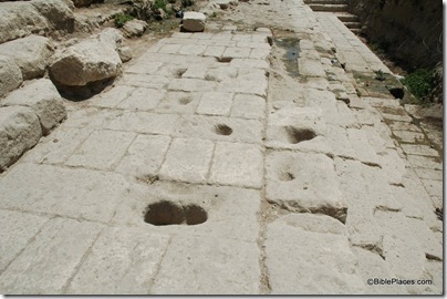Pool of Siloam carved holes in pavement, tb082305587
