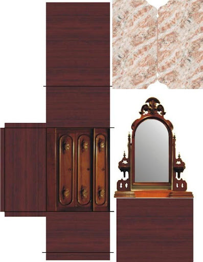 Maquetas de un dormitorio de casas de muñecas Recortables 