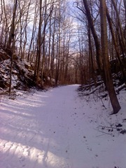 The snow covered trail.