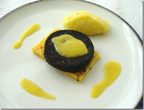 Black Pudding on Socca